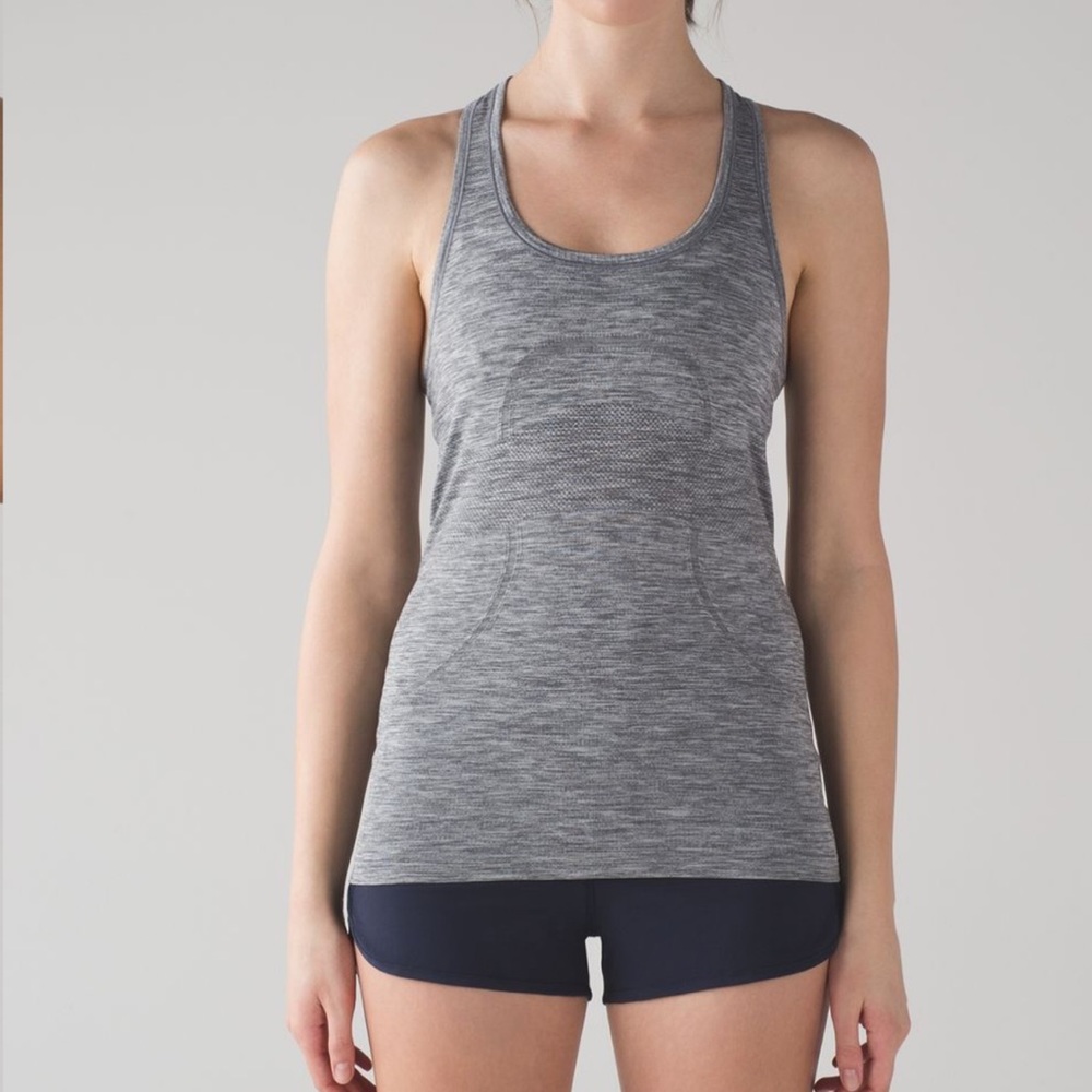 Like new Lululemon Swiftly Tech Racerback size 6 Slate / White